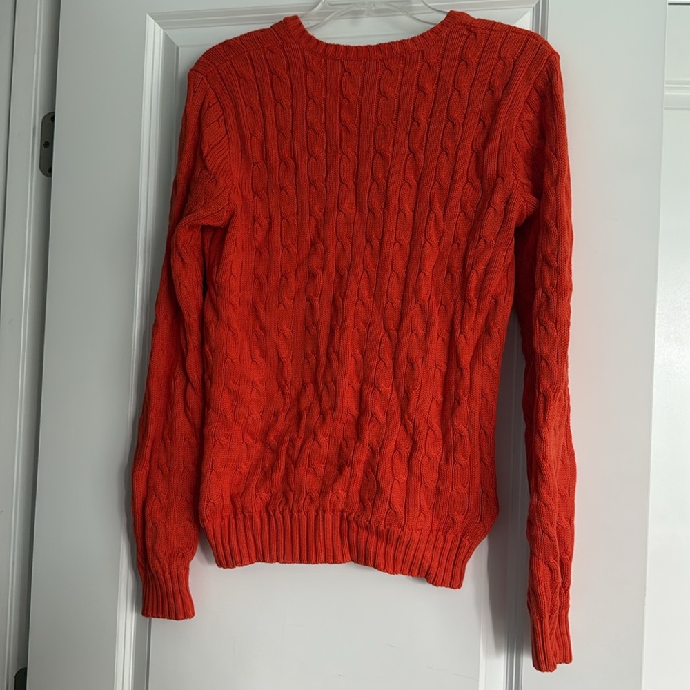 Ralph Lauren Women's V-Neck Sweater in Bright Orange - Picture 5 of 5